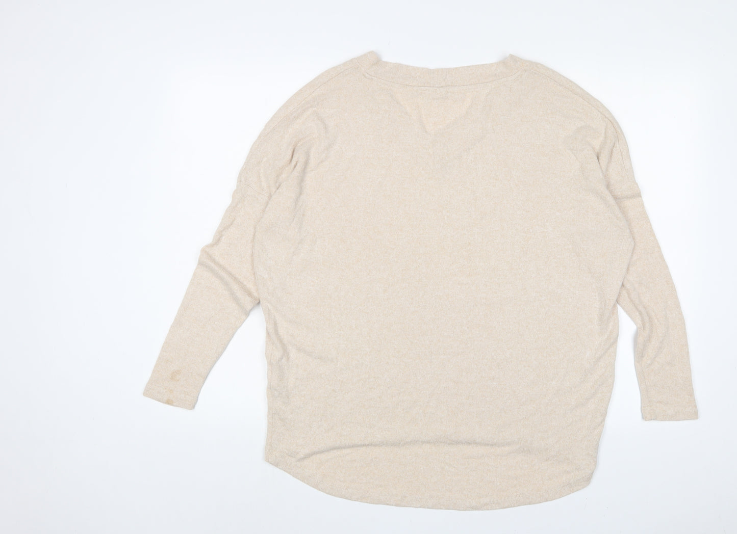 Soyaconcept Womens Beige Viscose Basic T-Shirt Size M V-Neck