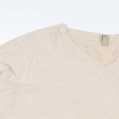 Soyaconcept Womens Beige Viscose Basic T-Shirt Size M V-Neck