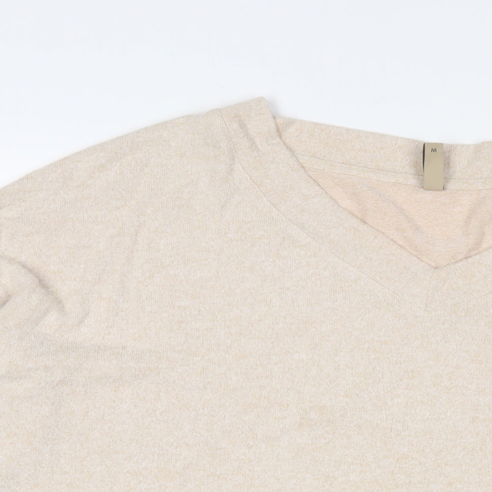 Soyaconcept Womens Beige Viscose Basic T-Shirt Size M V-Neck
