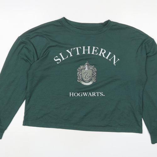 Harry Potter Womens Green Solid Polyester Top Pyjama Top Size M - Size 12/14 Slytherin