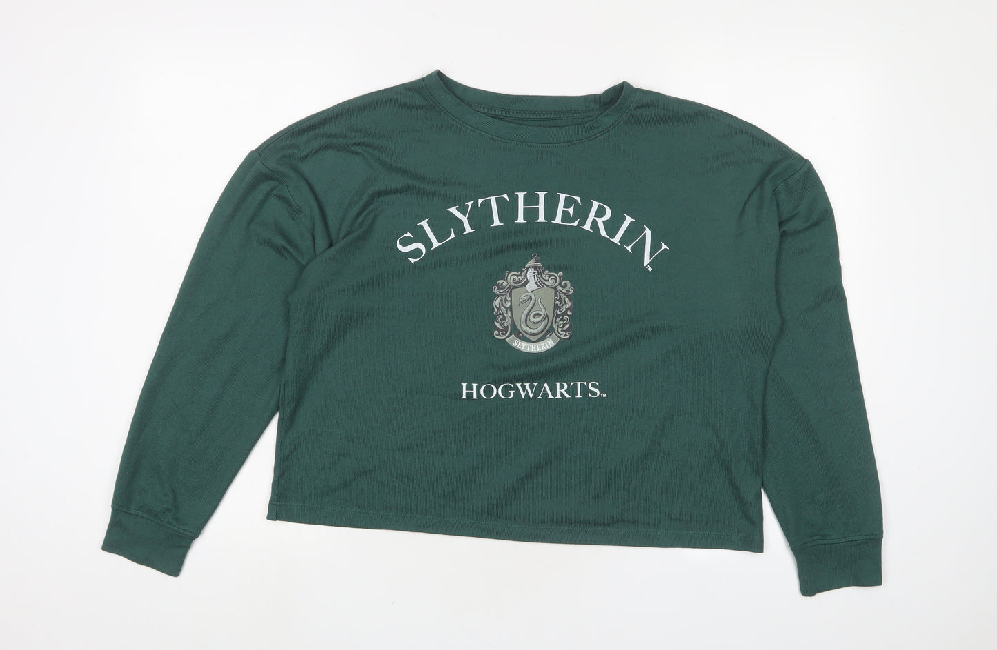 Harry Potter Womens Green Solid Polyester Top Pyjama Top Size M - Size 12/14 Slytherin