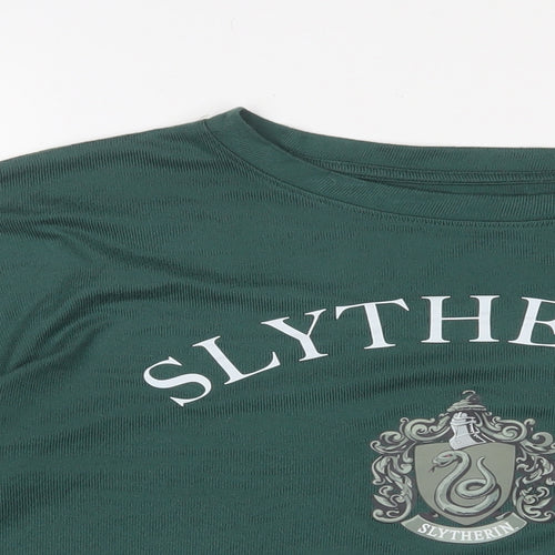 Harry Potter Womens Green Solid Polyester Top Pyjama Top Size M - Size 12/14 Slytherin