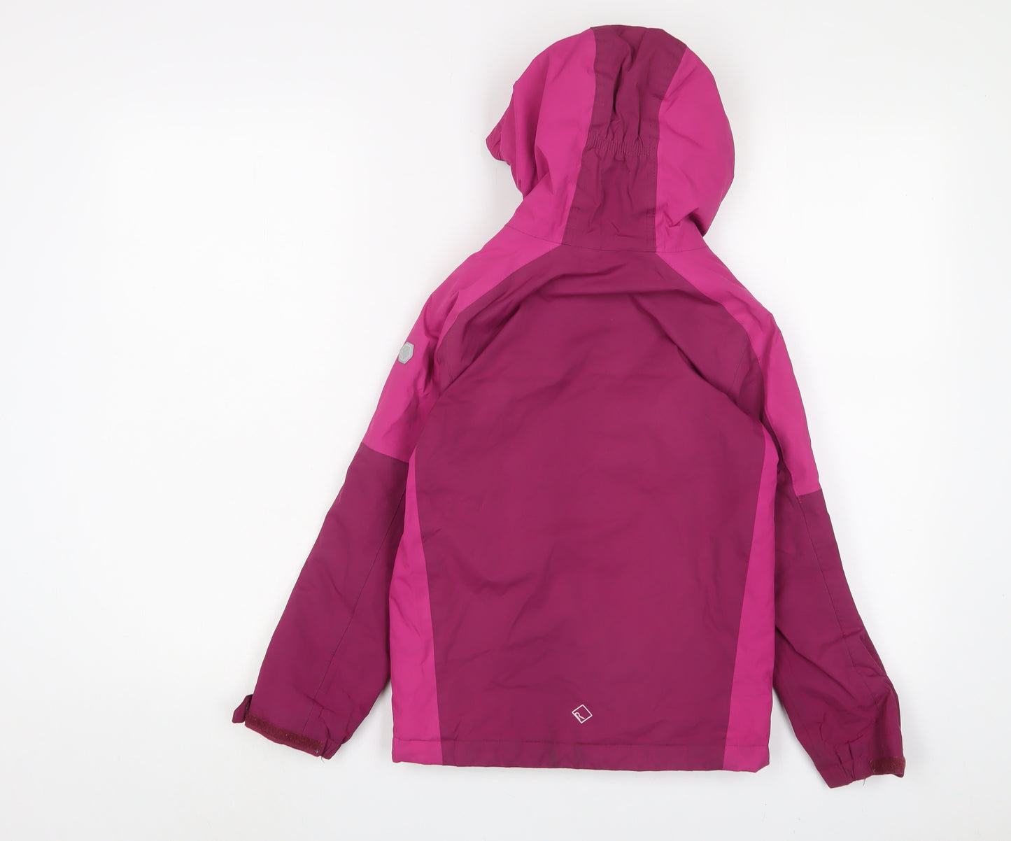 Regatta Girls Pink Rain Coat Coat Size 7-8 Years Zip - Logo