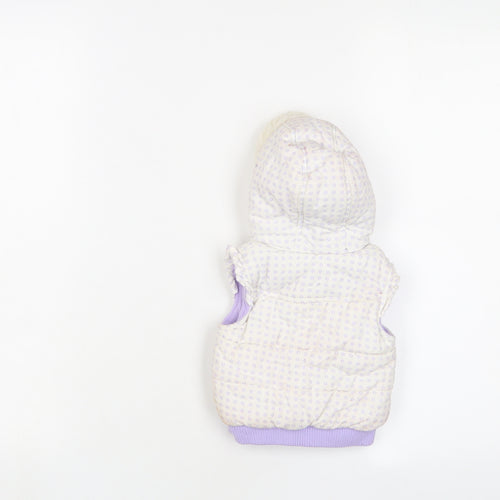 Disney Girls White Geometric Gilet Jacket Size 0-3 Months Zip - The Aristocats