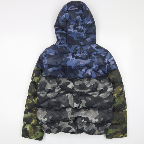 Nike Boys Multicoloured Camouflage Parka Coat Size 13 Years Zip - Logo