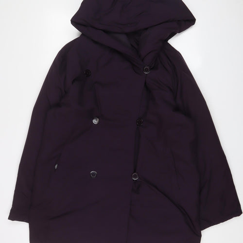 Claudia Strater Womens Purple Quilted Coat Size 10 Button