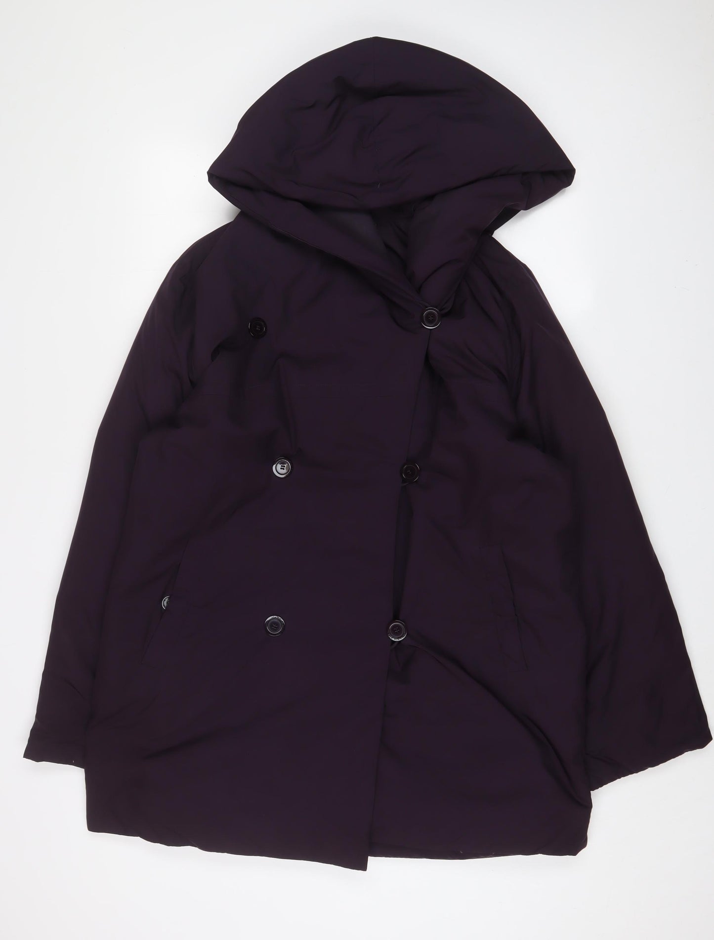 Claudia Strater Womens Purple Quilted Coat Size 10 Button