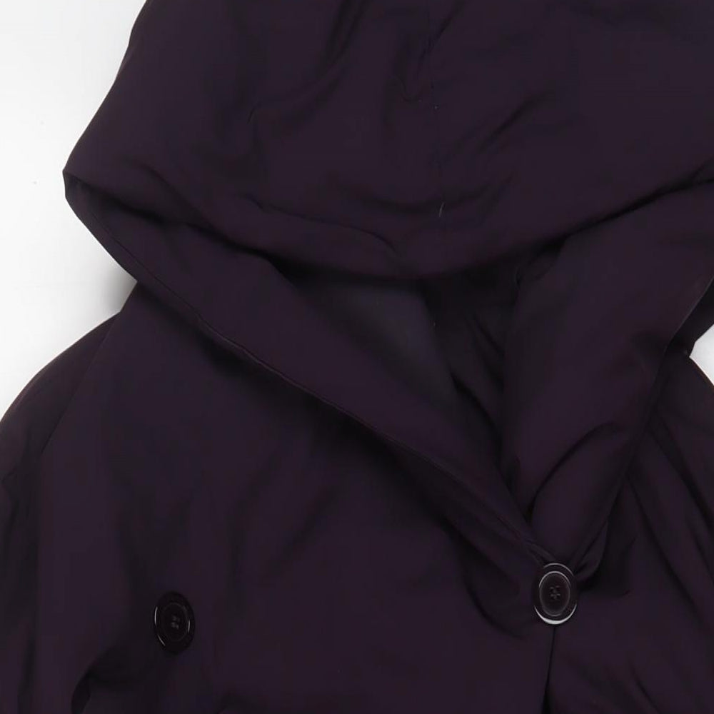 Claudia Strater Womens Purple Quilted Coat Size 10 Button