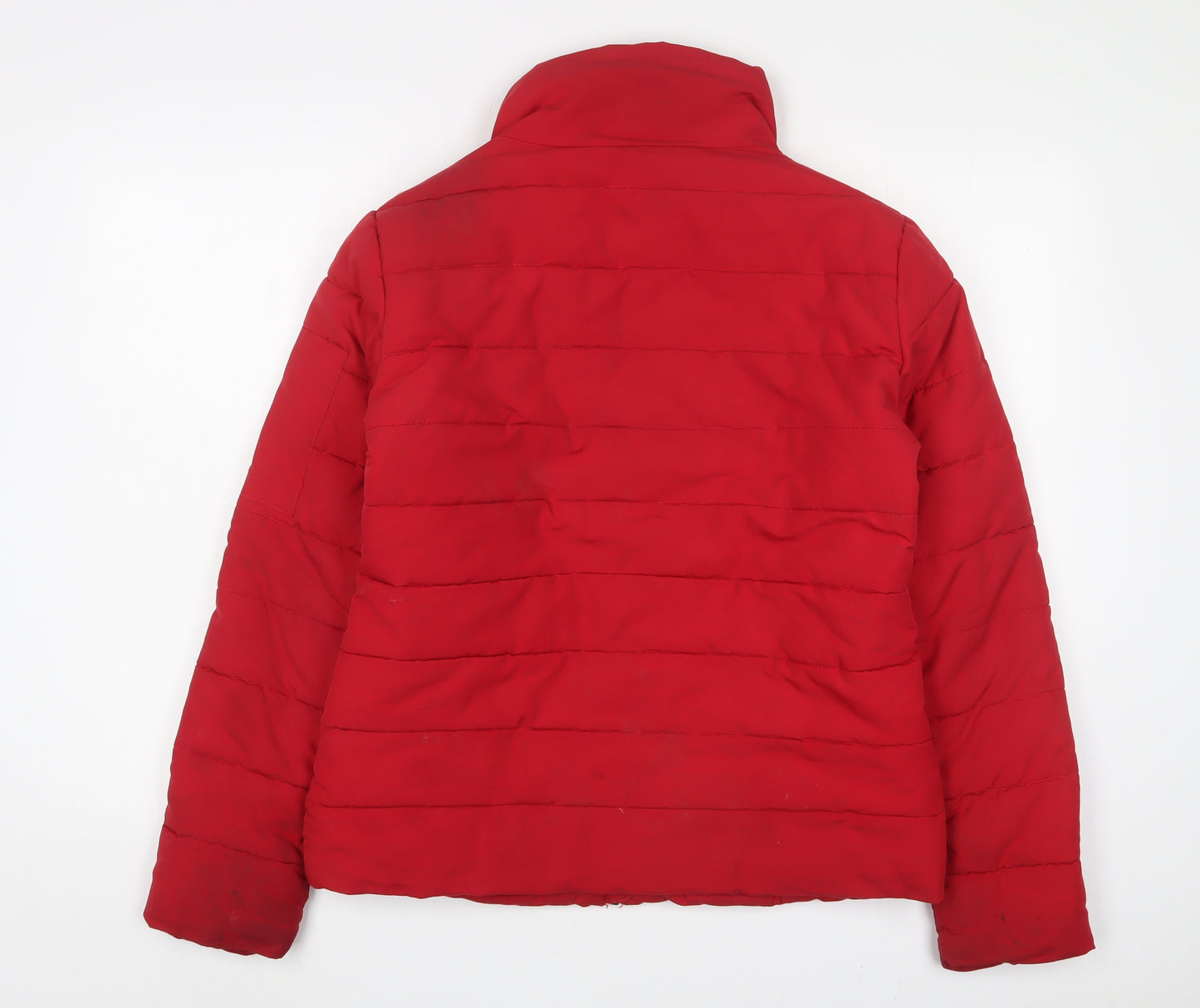 Jane Norman Womens Red Quilted Jacket Size 14 Zip