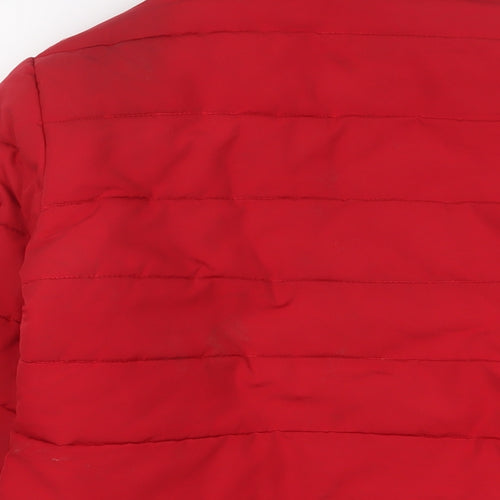 Jane Norman Womens Red Quilted Jacket Size 14 Zip