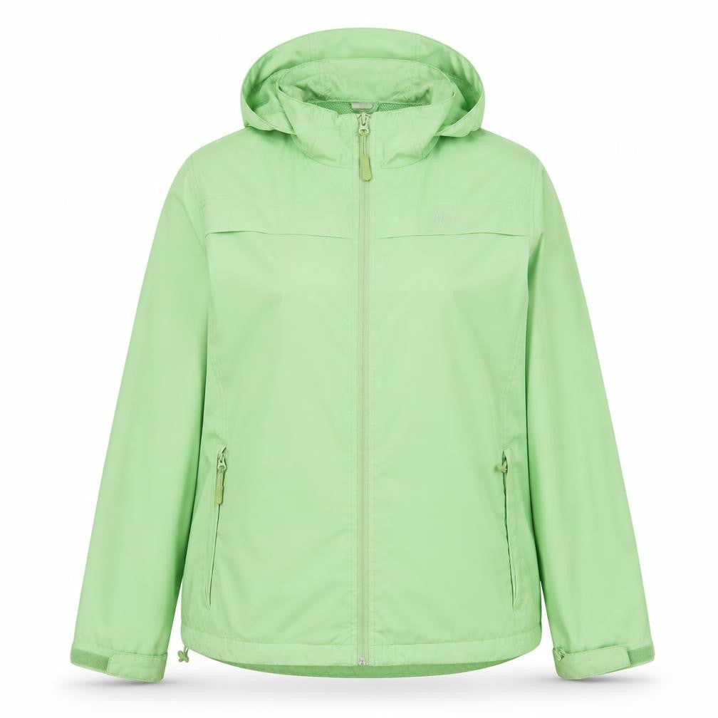 Front view of Maine New England women’s green jacket, size UK 16, zip - logo, embroidered