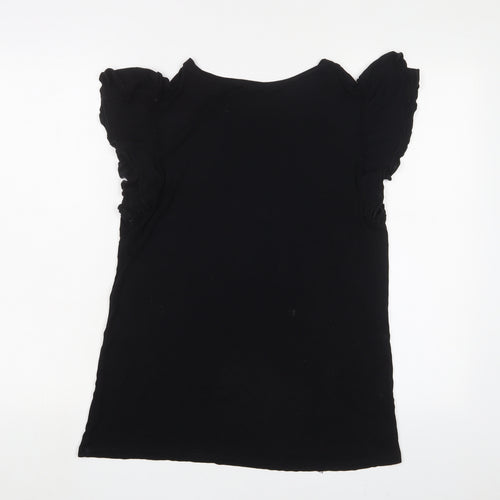 Ted Baker Womens Black Viscose Basic T-Shirt Size L Crew Neck