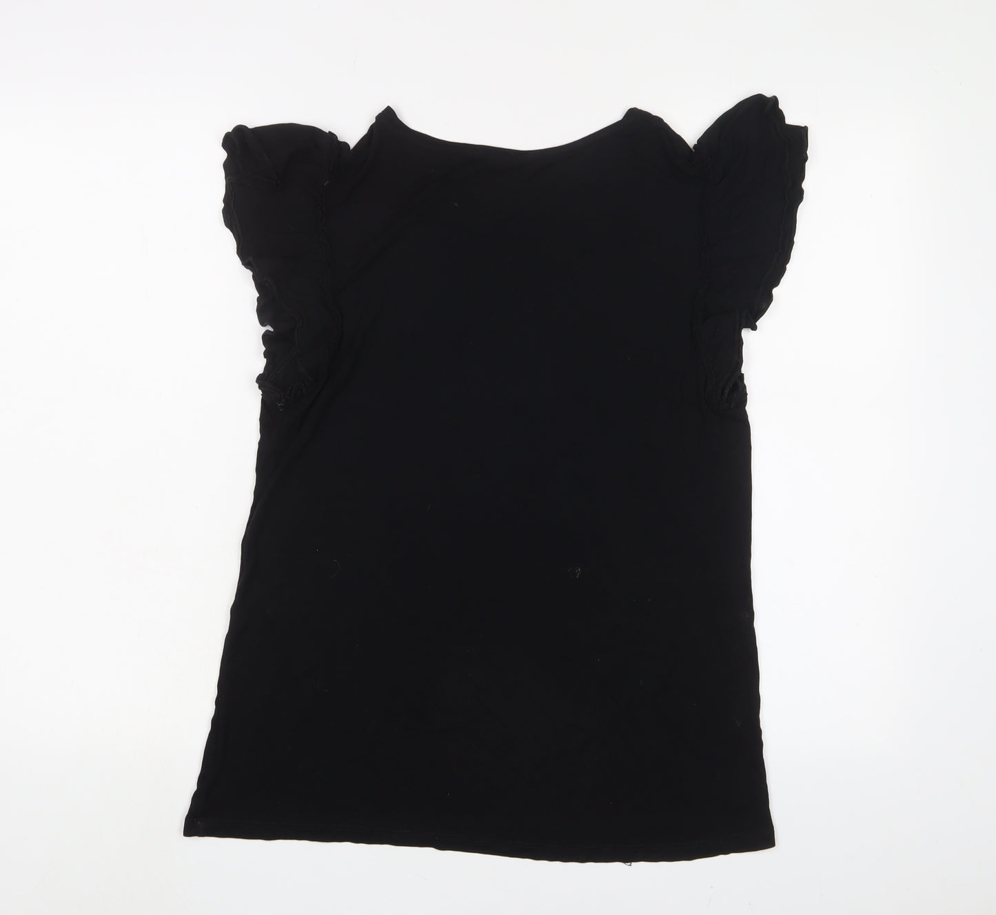 Ted Baker Womens Black Viscose Basic T-Shirt Size L Crew Neck