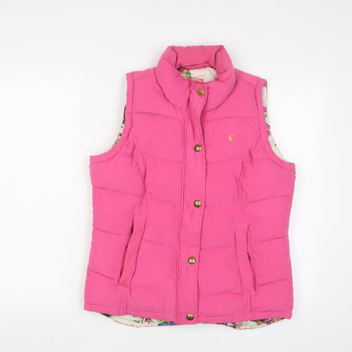 Joules Womens Pink Gilet Jacket Size 12 Zip - Logo, Embroidered