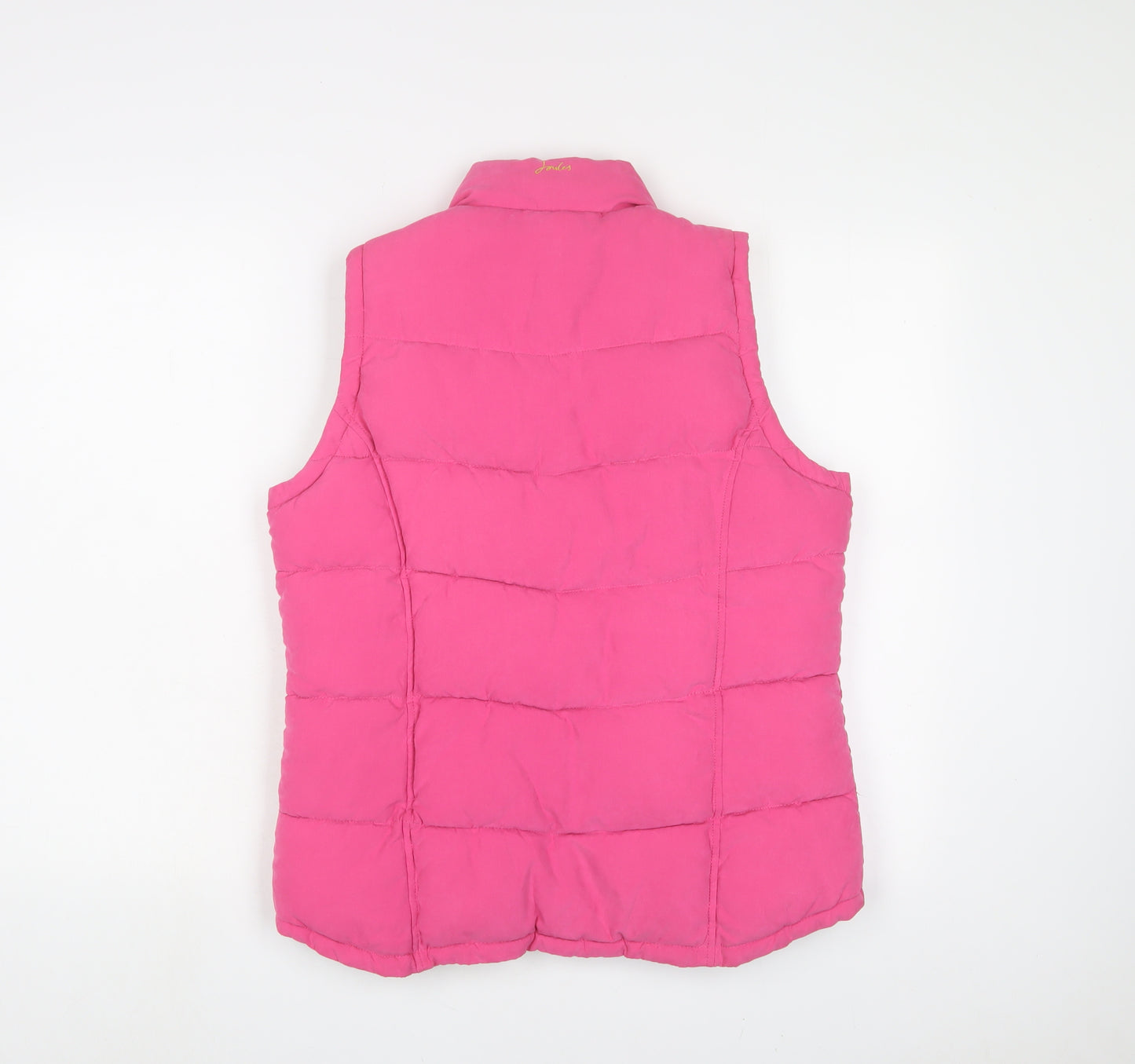 Joules Womens Pink Gilet Jacket Size 12 Zip - Logo, Embroidered