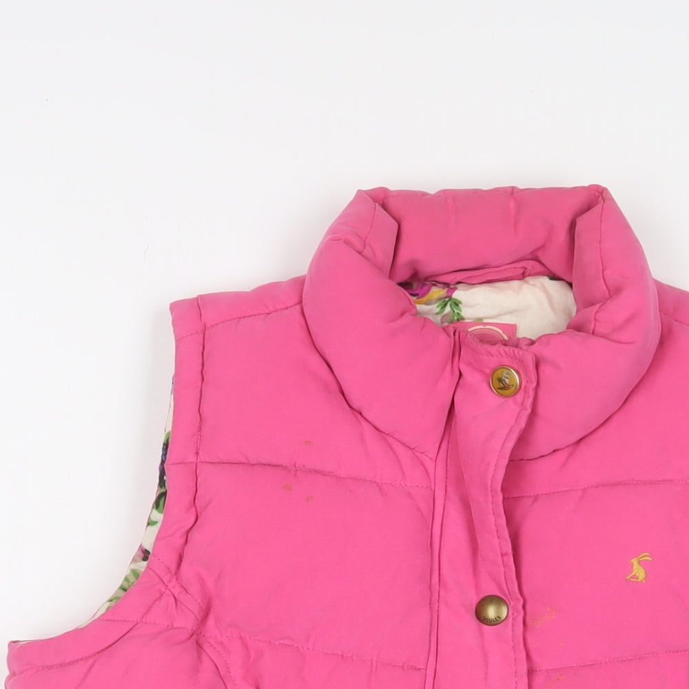 Joules Womens Pink Gilet Jacket Size 12 Zip - Logo, Embroidered