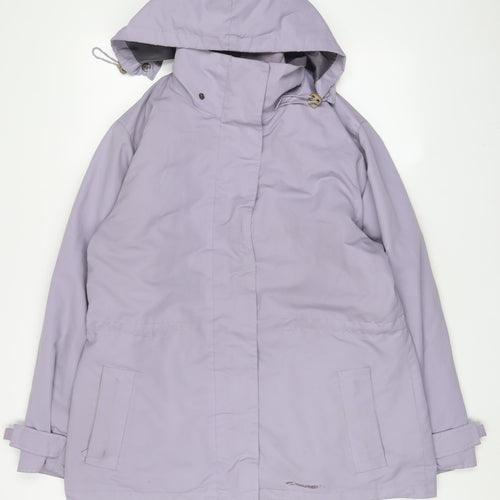 Mountain Life Womens Purple Rain Coat Coat Size 14 Zip - Logo, Embroidered