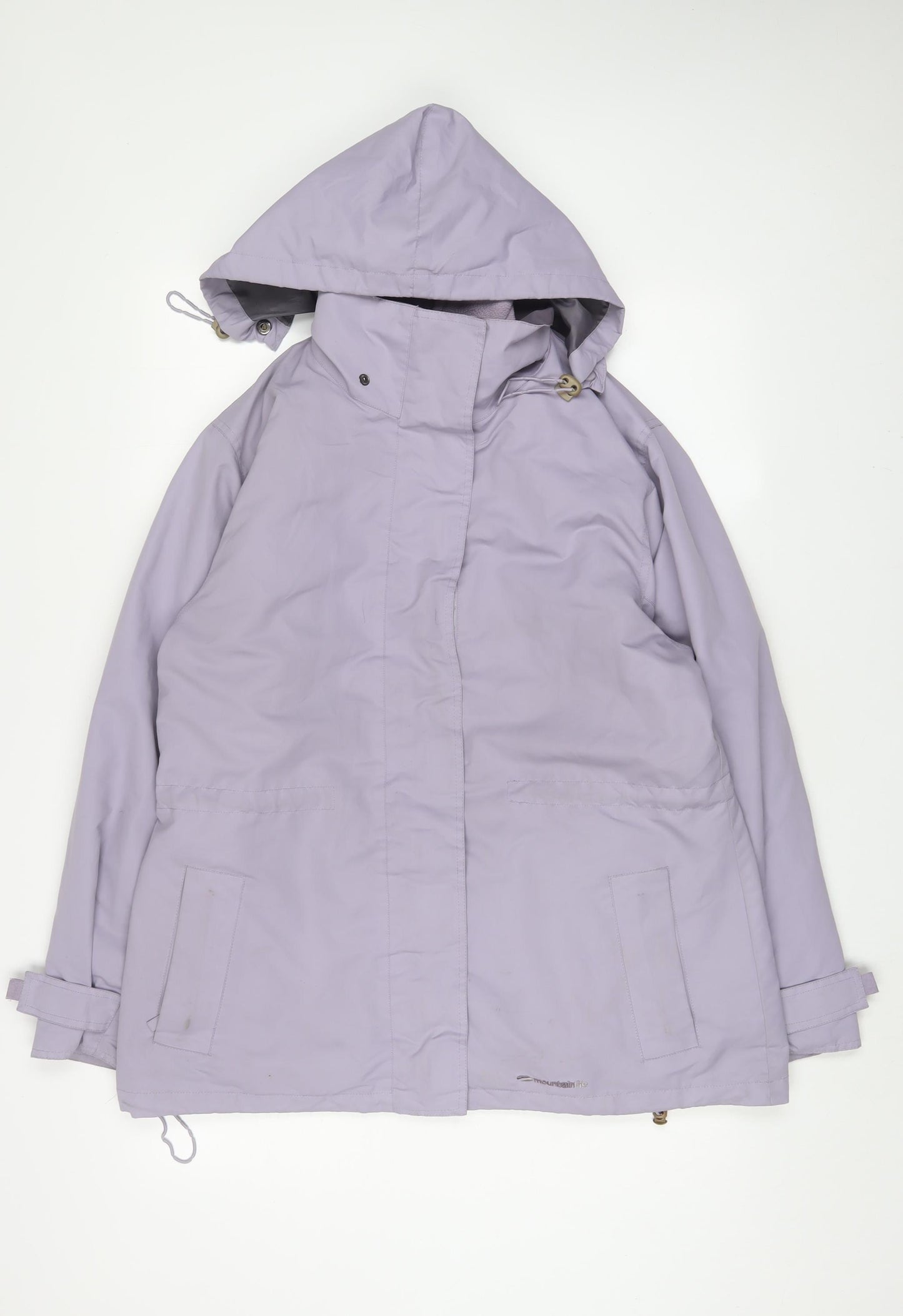 Mountain Life Womens Purple Rain Coat Coat Size 14 Zip - Logo, Embroidered