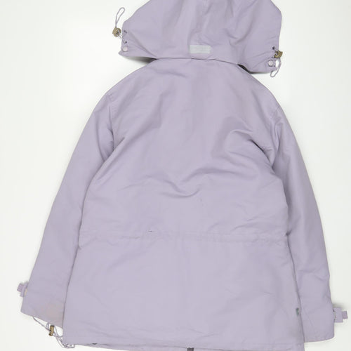 Mountain Life Womens Purple Rain Coat Coat Size 14 Zip - Logo, Embroidered