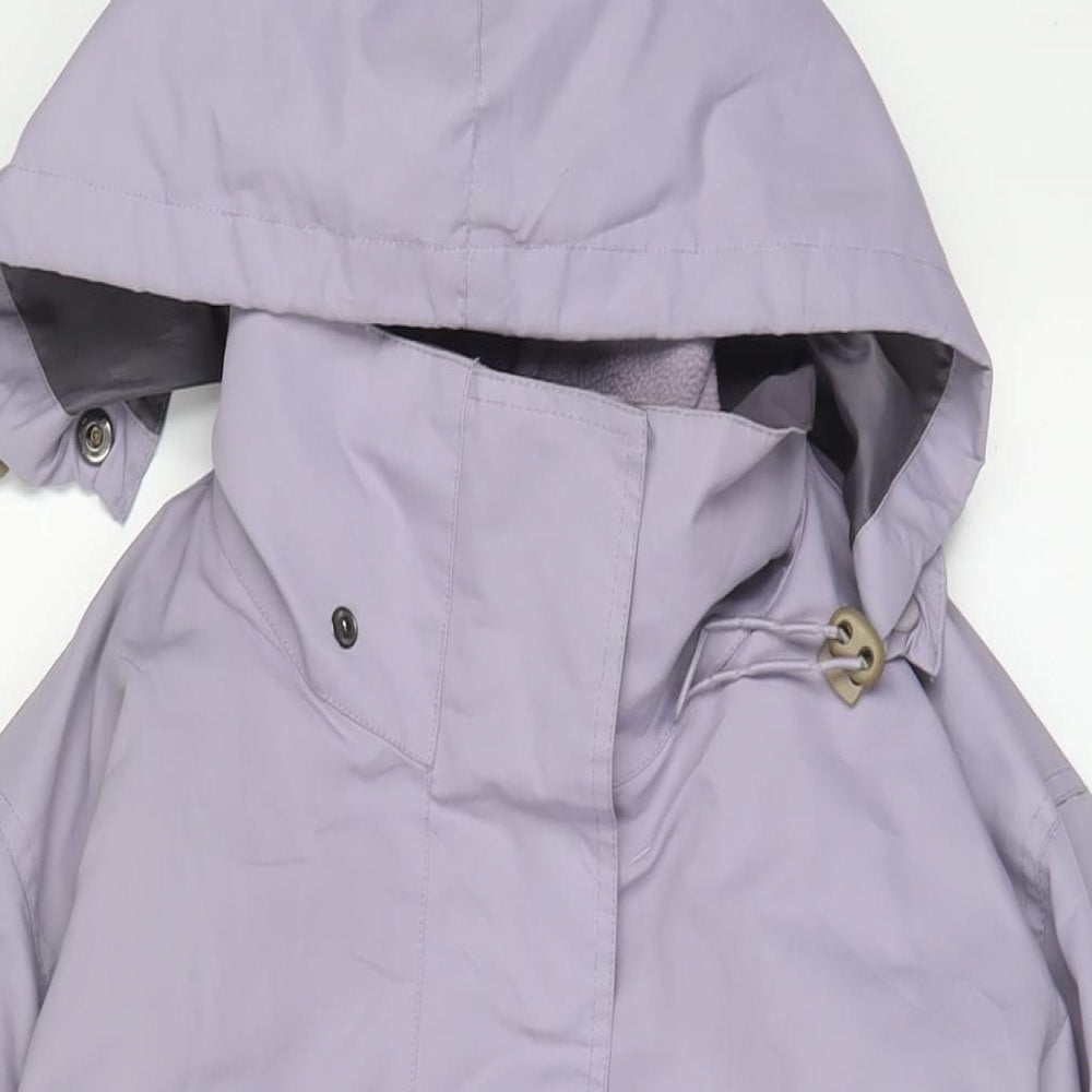 Mountain Life Womens Purple Rain Coat Coat Size 14 Zip - Logo, Embroidered