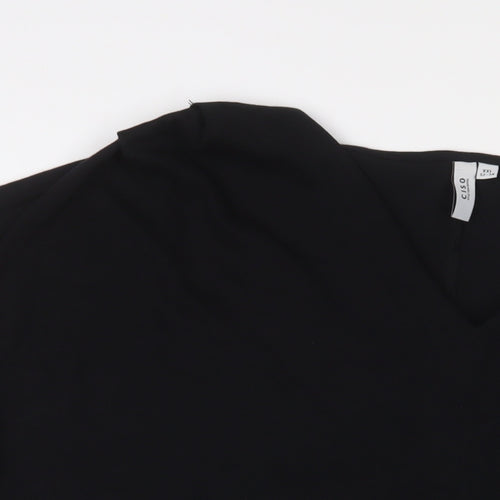 CISO Womens Black Cotton Basic T-Shirt Size 2XL V-Neck