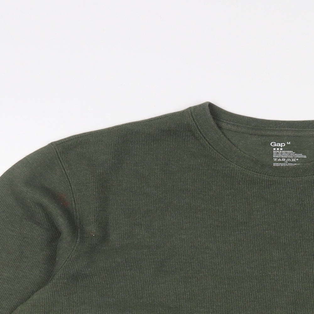 Gap Mens Green Cotton T-Shirt Size M Crew Neck