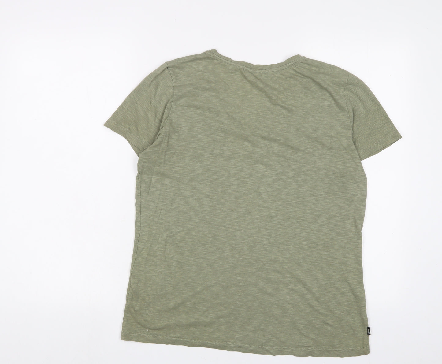 Superdry Womens Green Lyocell Basic T-Shirt Size S V-Neck