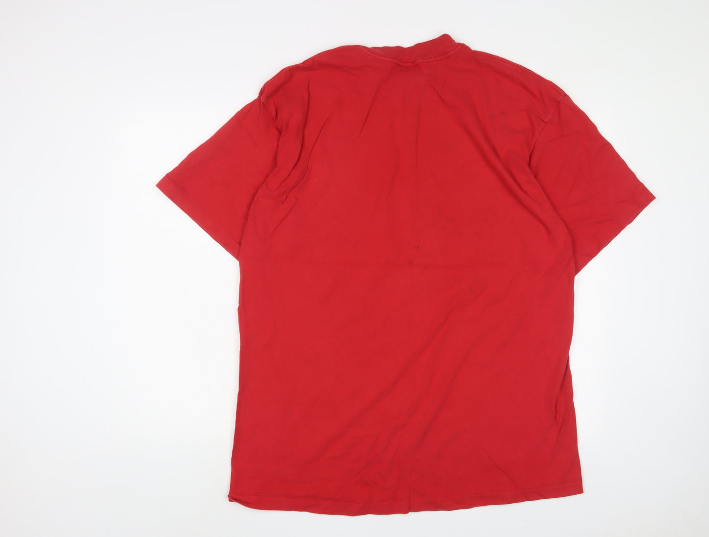 Mickey Mouse Mens Red Cotton T-Shirt Size 2XL Crew Neck - Vintage