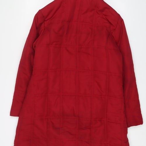 Cotton Traders Womens Red Quilted Coat Size 14 Zip