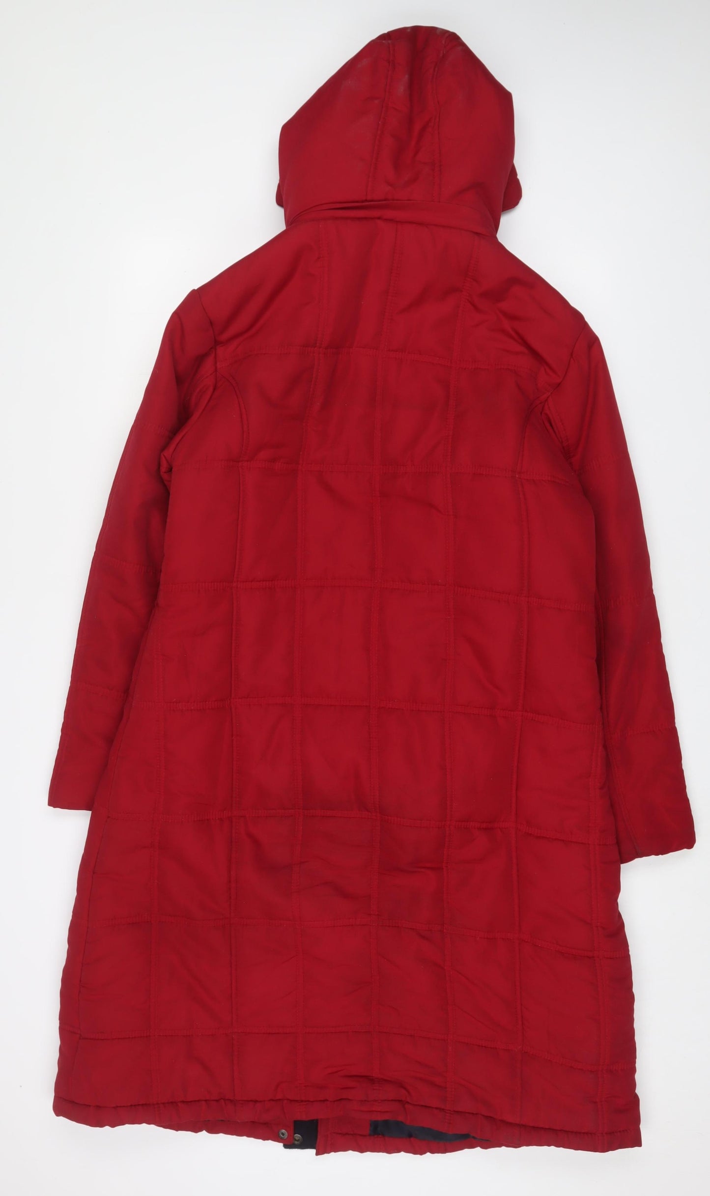 Cotton Traders Womens Red Quilted Coat Size 14 Zip