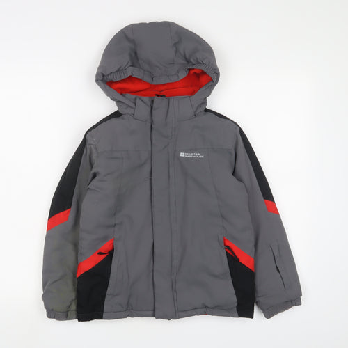 Mountain Warehouse Boys Grey Basic Coat Coat Size 7-8 Years Zip