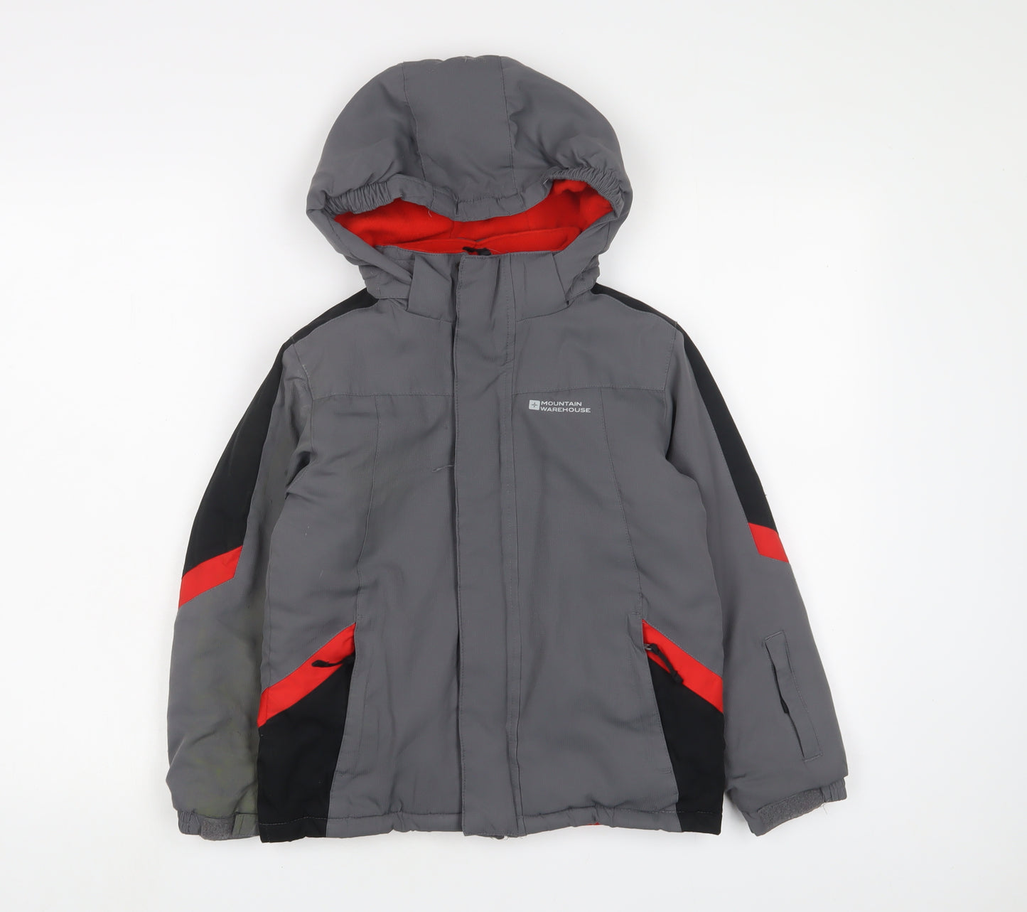Mountain Warehouse Boys Grey Basic Coat Coat Size 7-8 Years Zip