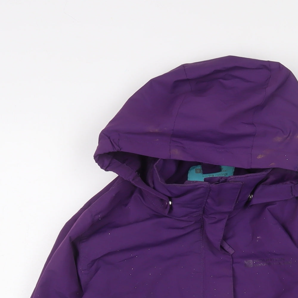 Mountain Warehouse Girls Purple Basic Coat Coat Size 7-8 Years Zip