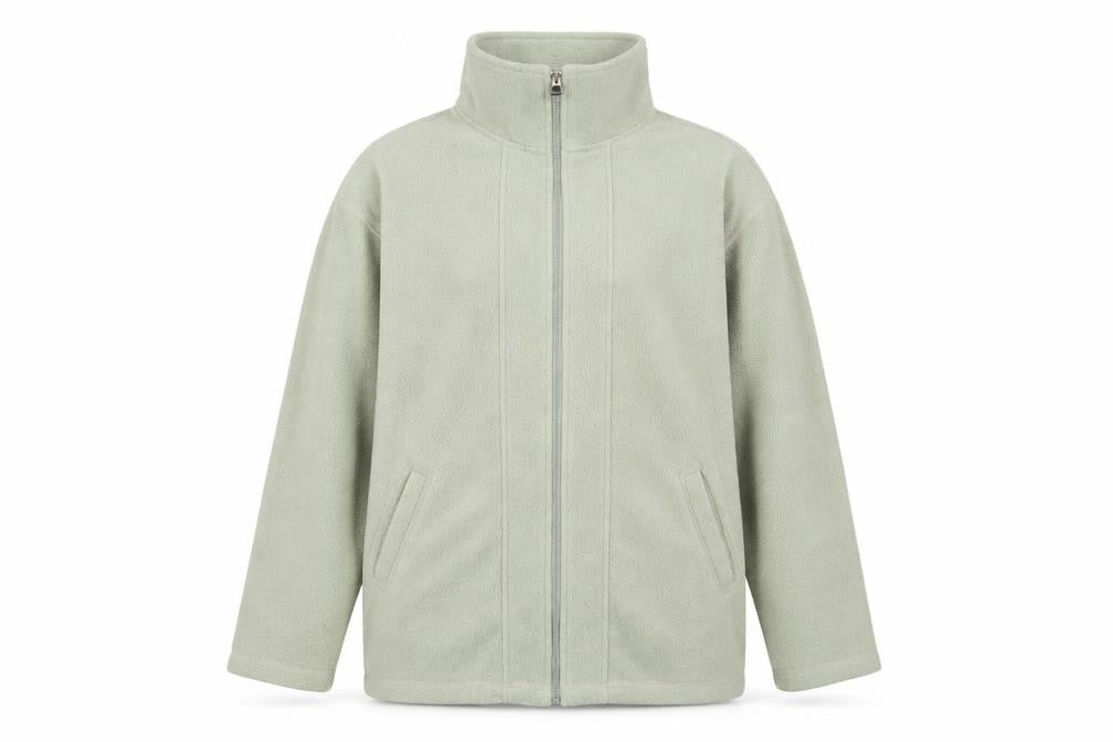 Front view of FABRINO men’s green jacket, size M, zip