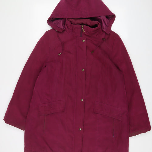 Bonmarché Womens Purple Jacket Coat Size M Zip