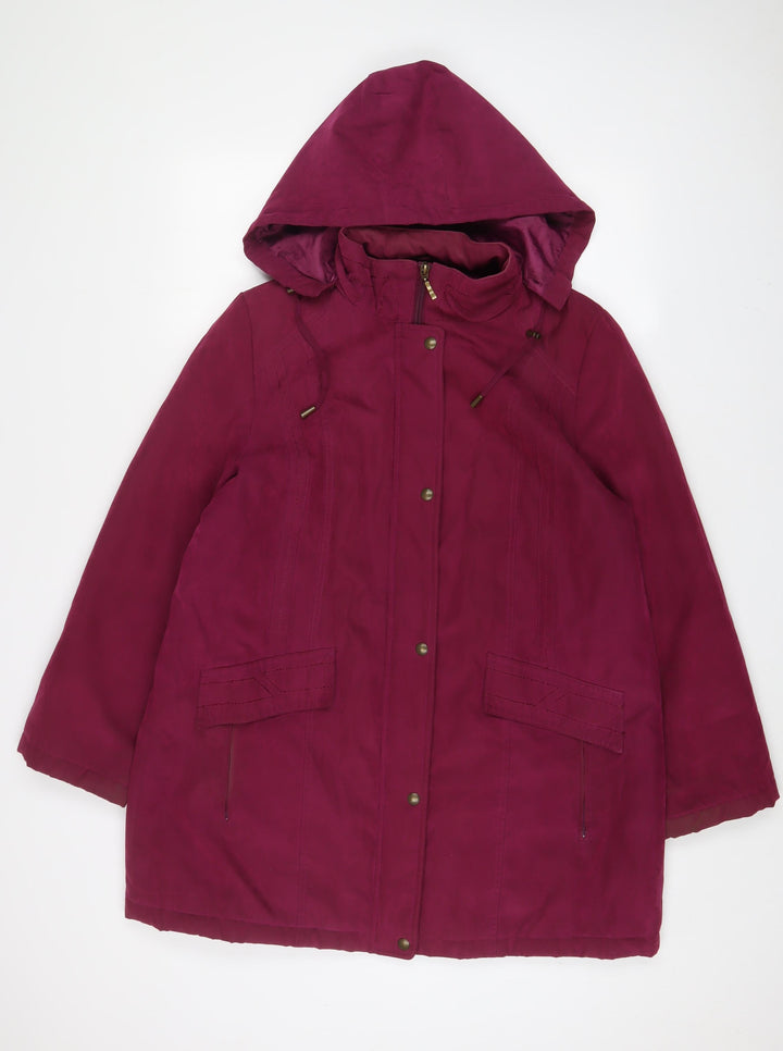 Bonmarché Womens Purple Jacket Coat Size M Zip