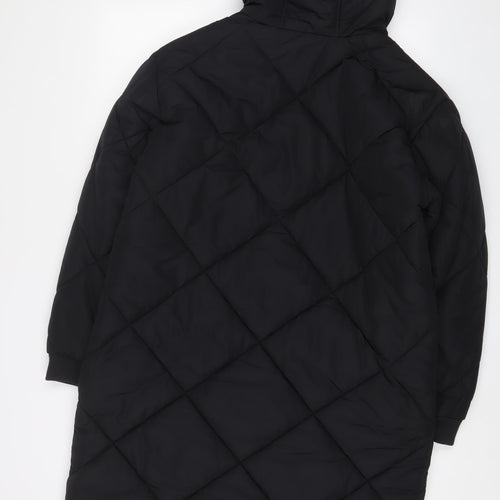 Marks and Spencer Womens Black Quilted Coat Size 12 Zip