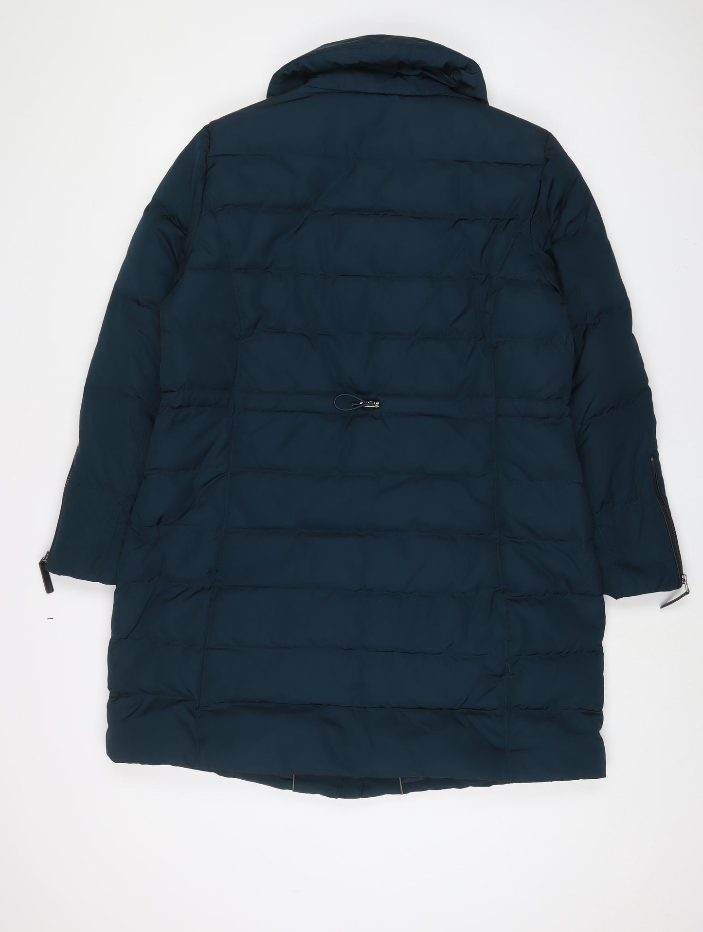 Per Una Womens Green Quilted Coat Size 16 Zip