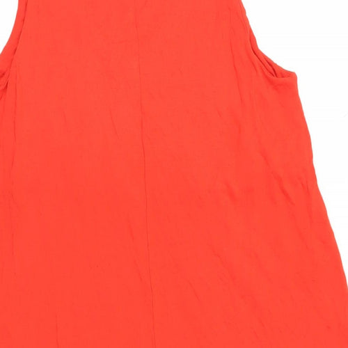 H&M Womens Red Viscose Tank Dress Size XS V-Neck Pullover