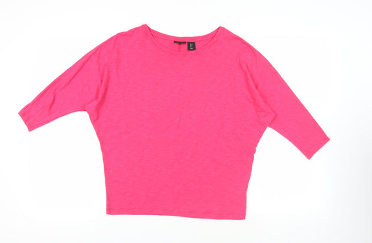 Rachel Zoe Womens Pink Modal Basic T-Shirt Size L Boat Neck