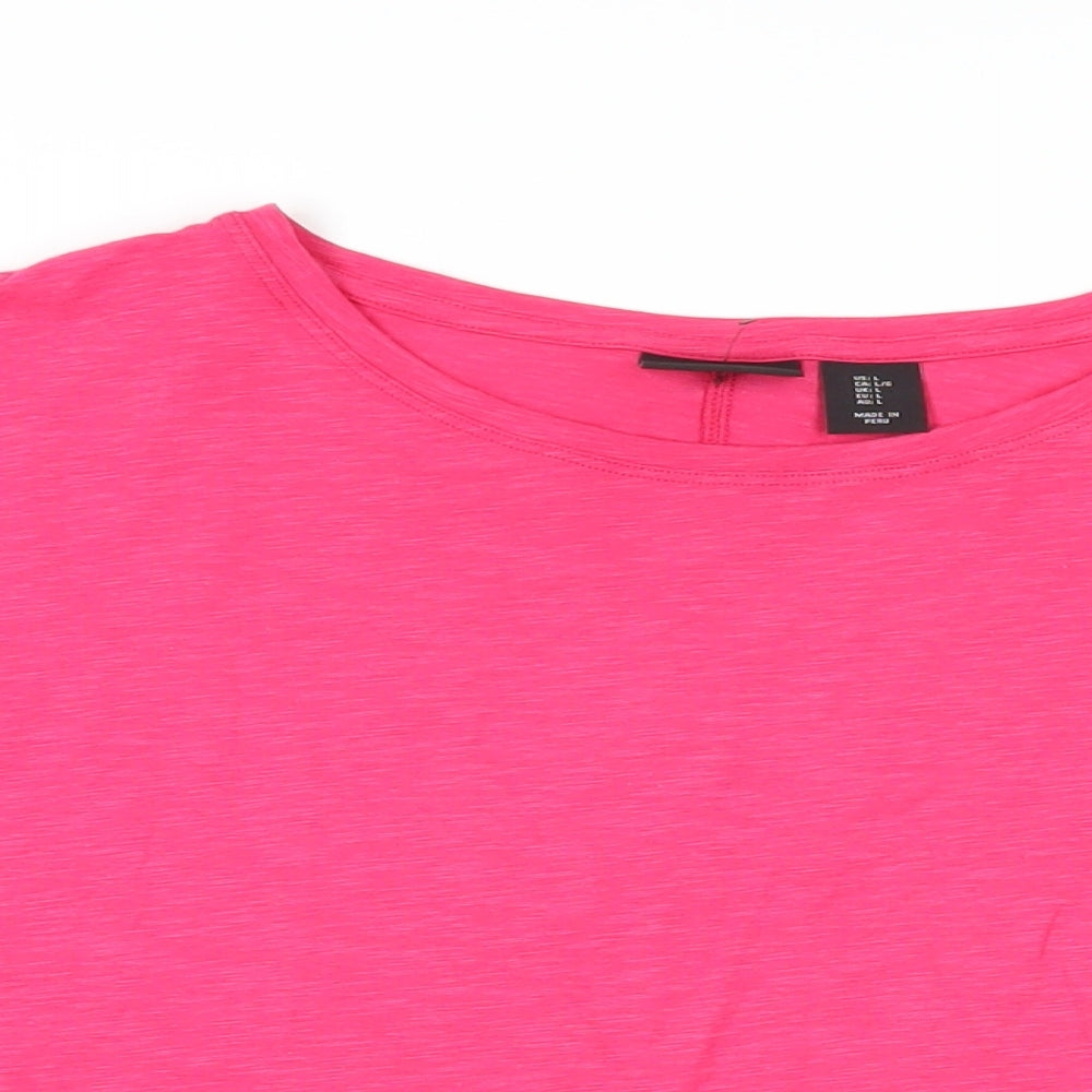 Rachel Zoe Womens Pink Modal Basic T-Shirt Size L Boat Neck