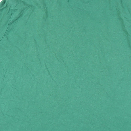 Pull&Bear Womens Green Cotton Basic T-Shirt Size S Crew Neck - Lucky Clover