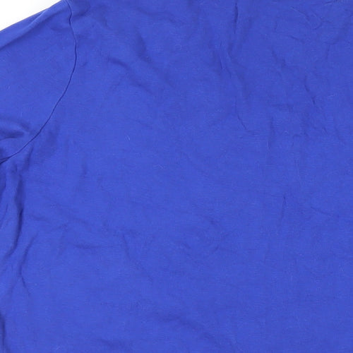 BHS Womens Blue Cotton Basic T-Shirt Size 18 V-Neck