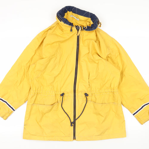 Marks and Spencer Womens Yellow Jacket Size 14 Zip - Lightweight Water Resistant