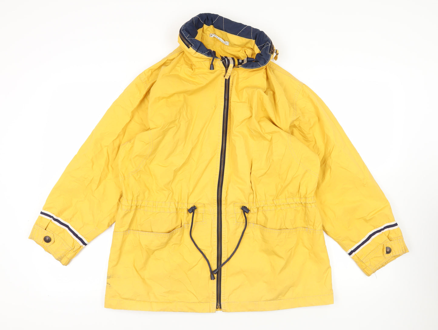 Marks and Spencer Womens Yellow Jacket Size 14 Zip - Lightweight Water Resistant