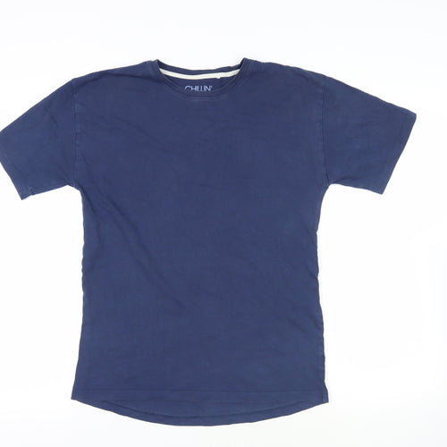 NEXT Girls Blue Cotton Pullover T-Shirt Size 14 Years Crew Neck