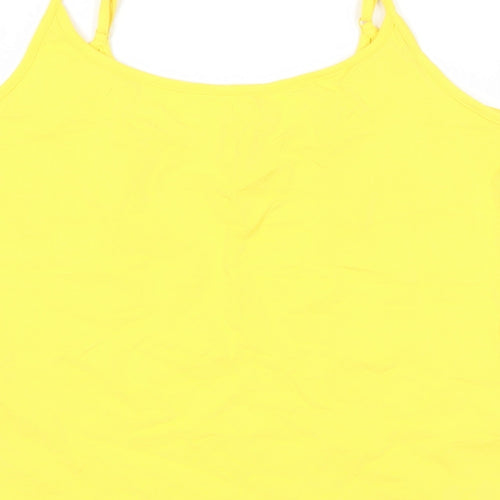 Marks and Spencer Womens Yellow Cotton Camisole Tank Size 14 Scoop Neck