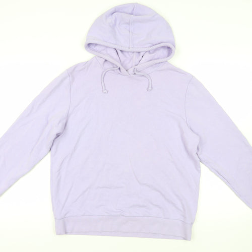 Marks and Spencer Womens Purple Cotton Pullover Hoodie Size 14 Pullover