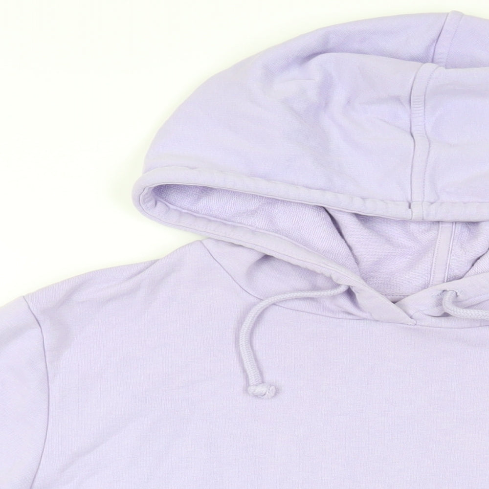 Marks and Spencer Womens Purple Cotton Pullover Hoodie Size 14 Pullover