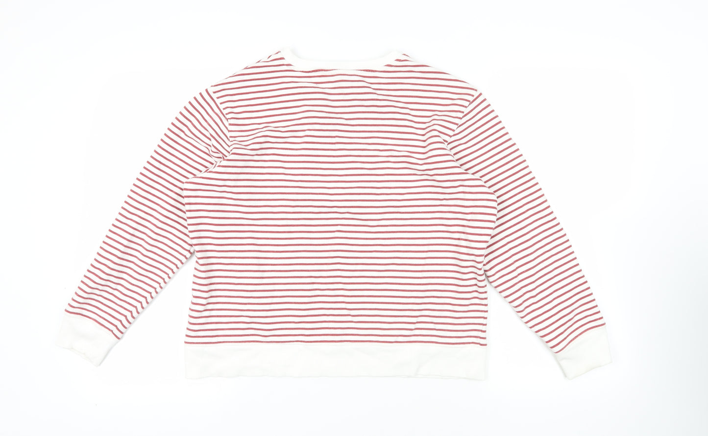 Marks and Spencer Womens White Striped Cotton Pullover Sweatshirt Size M Pullover